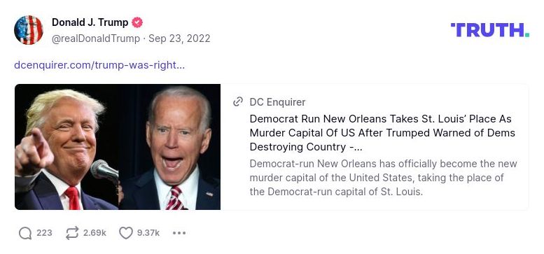 Post image from Donald Trump