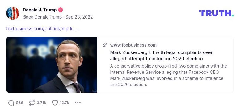 Post image from Donald Trump