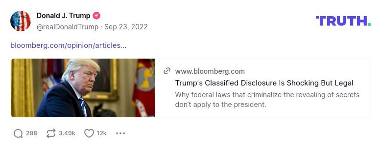 Post image from Donald Trump