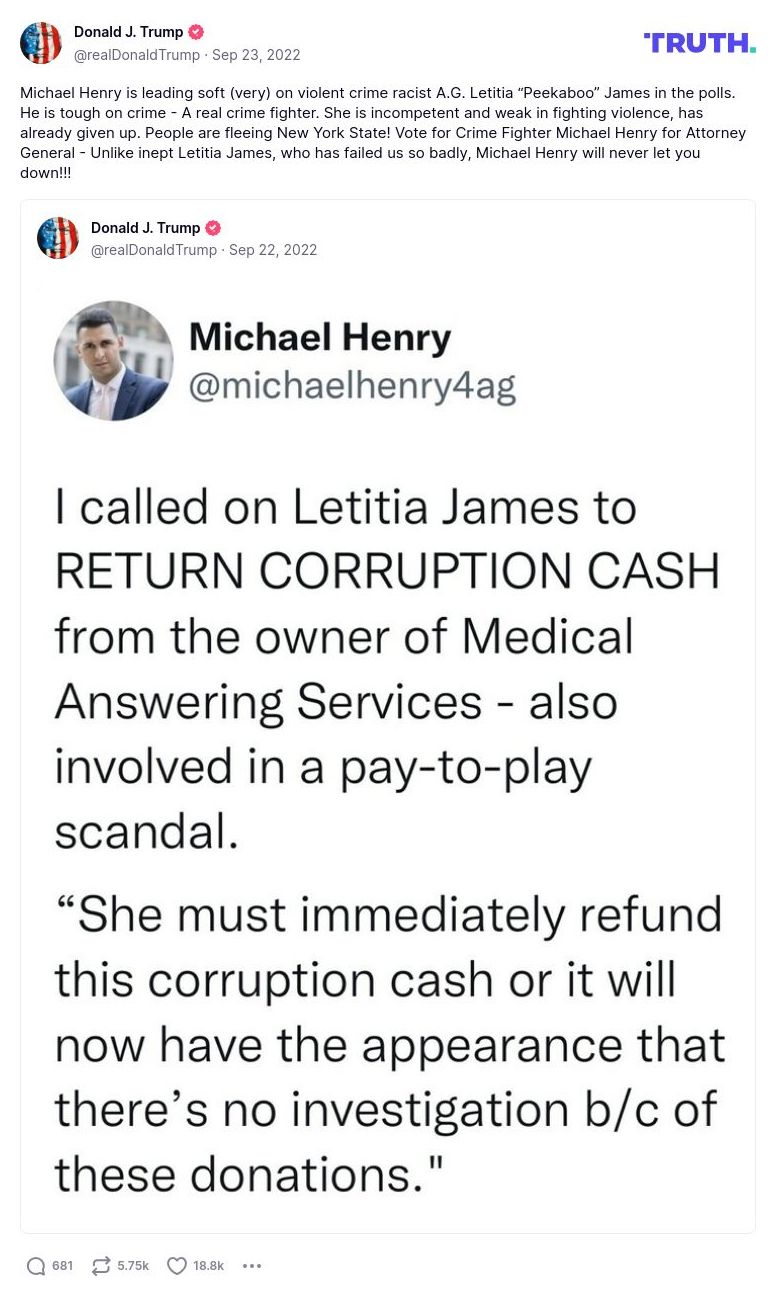 Post image from Donald Trump