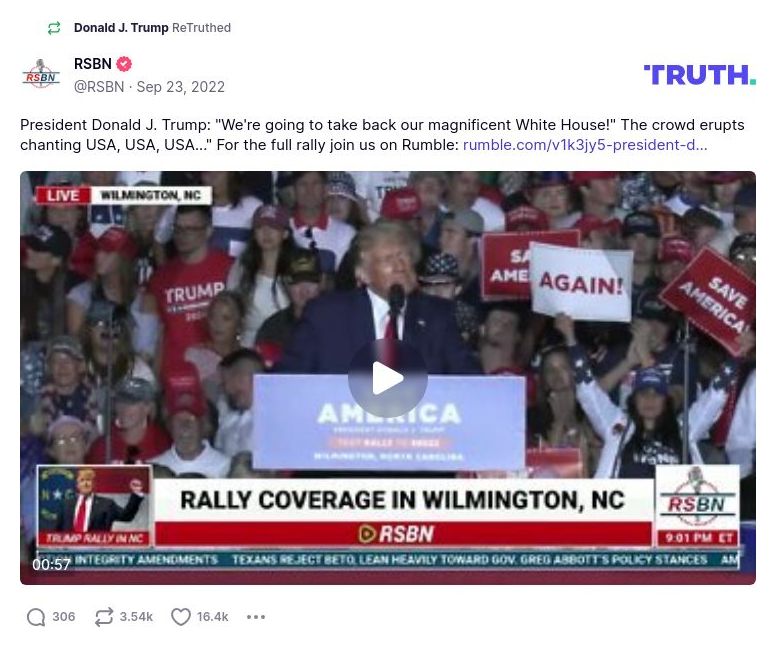 Post image from Donald Trump