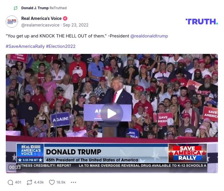 Post image from Donald Trump