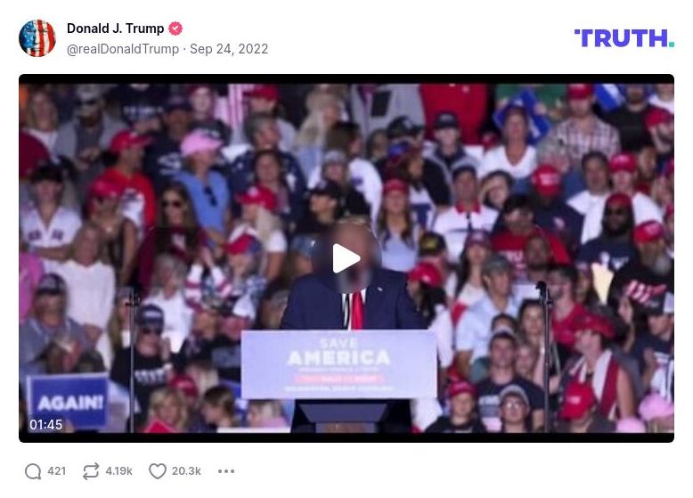 Post image from Donald Trump