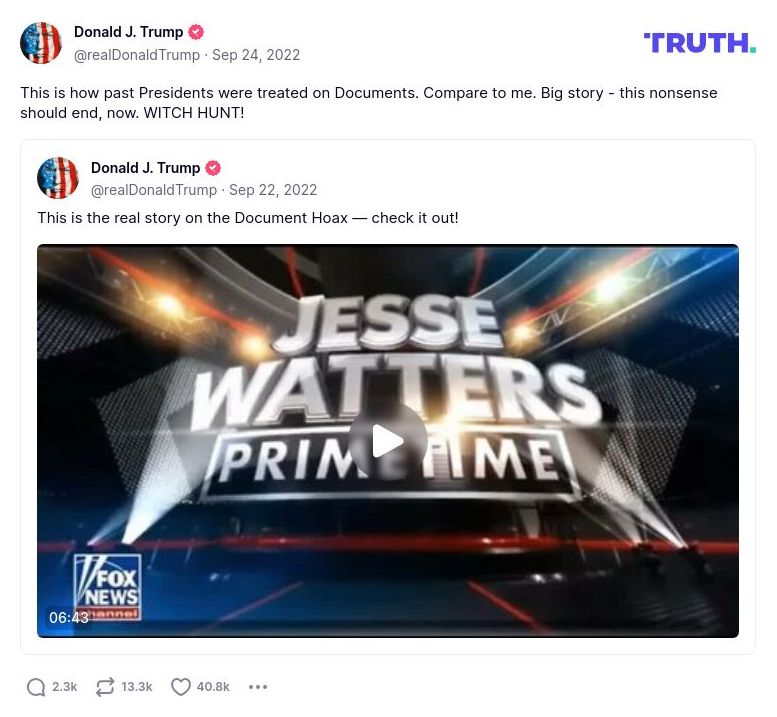 Post image from Donald Trump