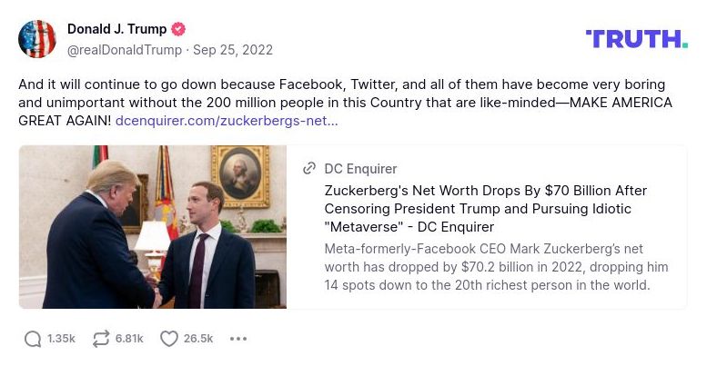 Post image from Donald Trump