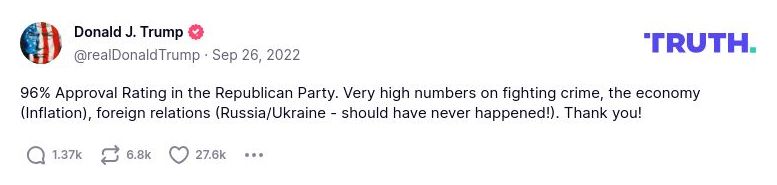 Post preview from Donald Trump