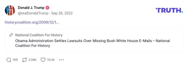 Post image from Donald Trump