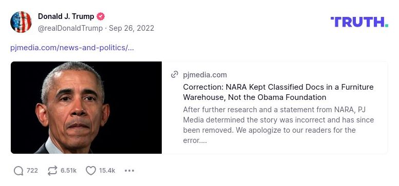 Post image from Donald Trump