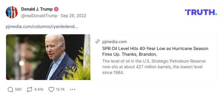 Post image from Donald Trump