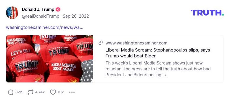 Post image from Donald Trump