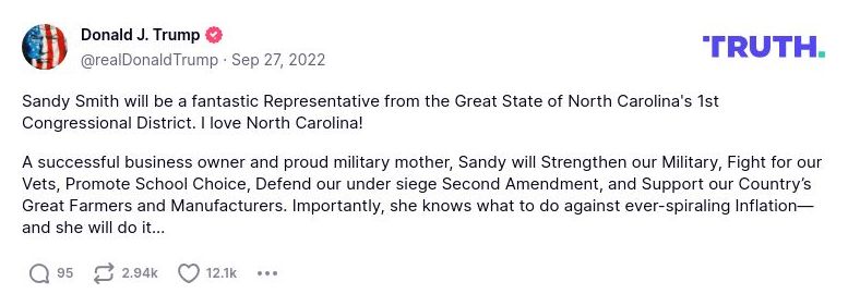 Post preview from Donald Trump