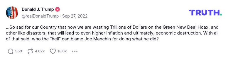 Post preview from Donald Trump