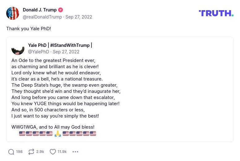 Post image from Donald Trump