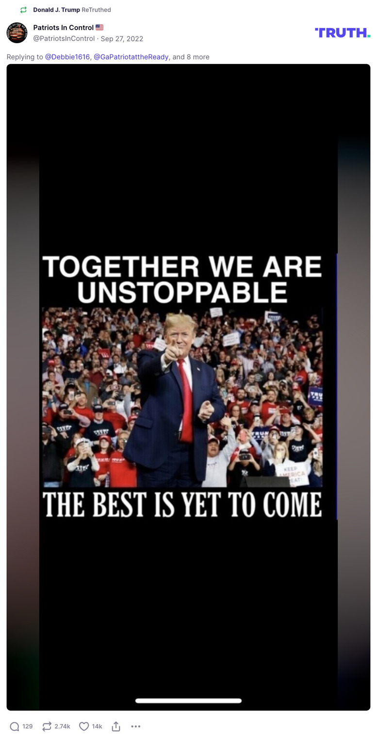 Post image from Donald Trump