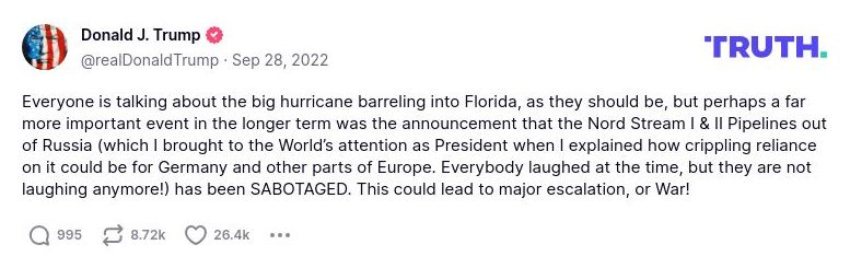 Post image from Donald Trump