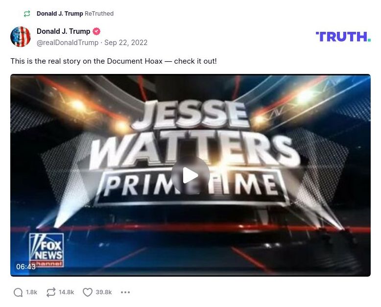 Post image from Donald Trump