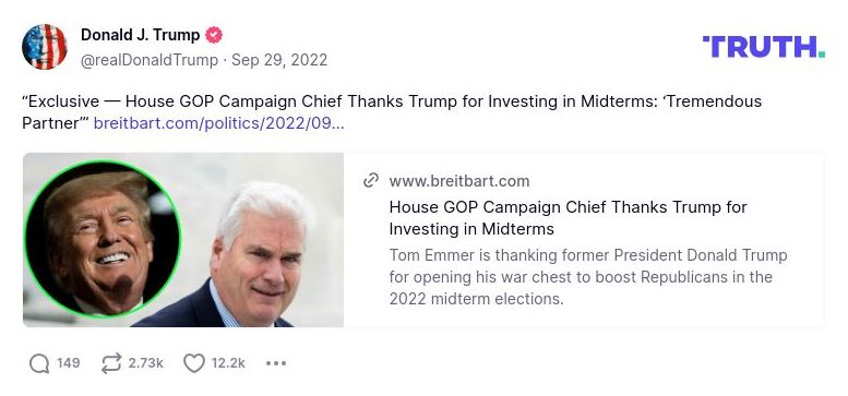 Post image from Donald Trump