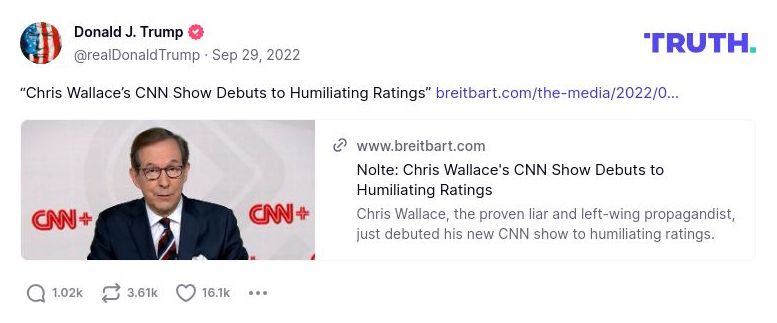 Post preview from Donald Trump