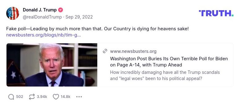 Post image from Donald Trump