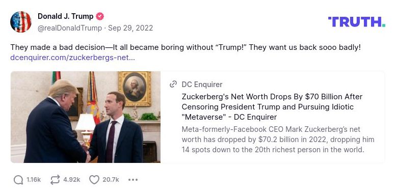 Post image from Donald Trump