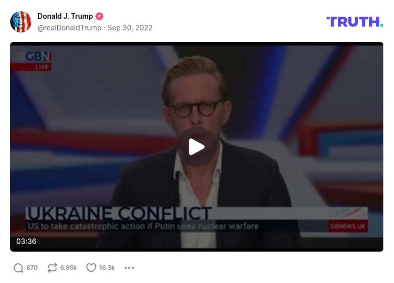 Post image from Donald Trump