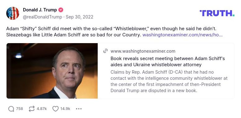 Post preview from Donald Trump