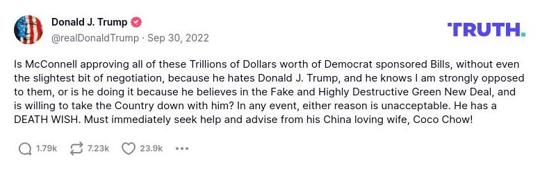 Post preview from Donald Trump