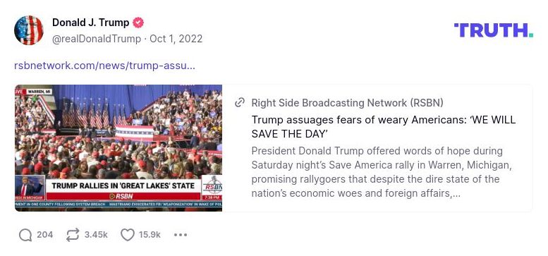 Post image from Donald Trump