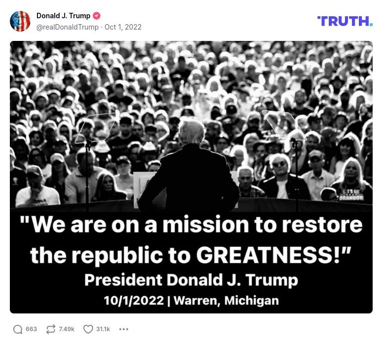 Post image from Donald Trump