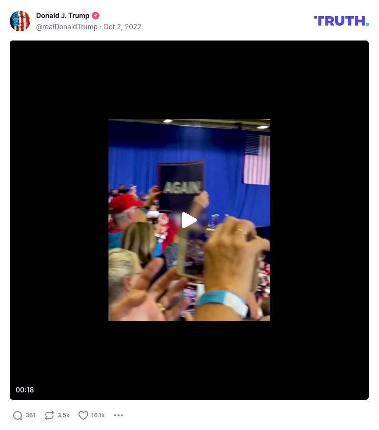 Post image from Donald Trump