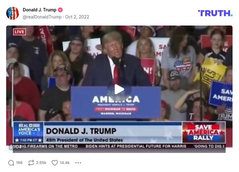 Post image from Donald Trump