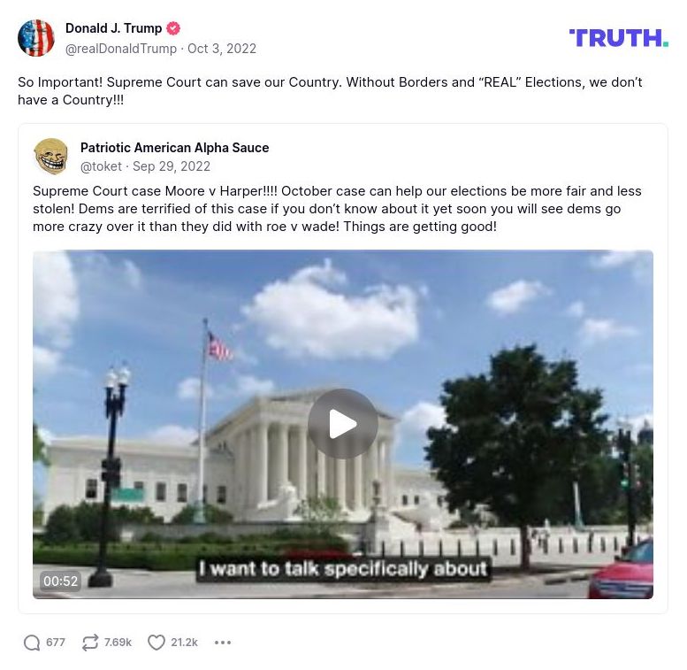 Post image from Donald Trump