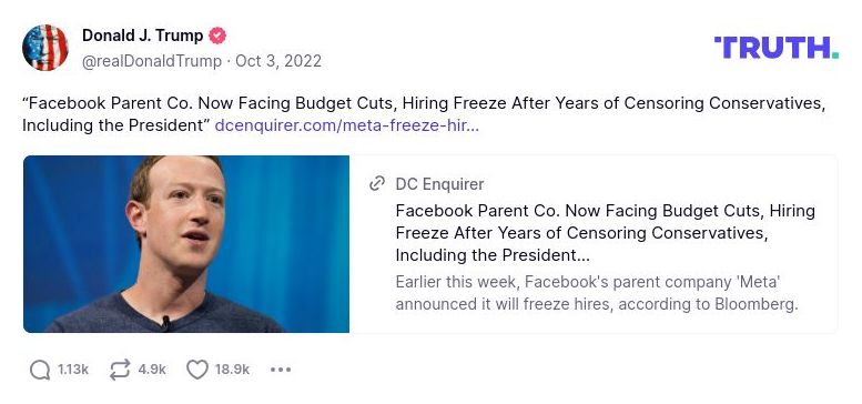 Post image from Donald Trump