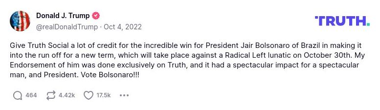 Post image from Donald Trump