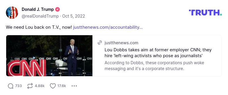 Post preview from Donald Trump