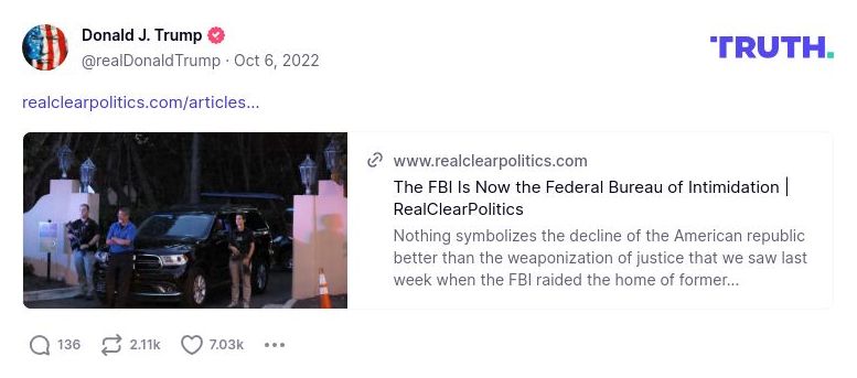 Post image from Donald Trump