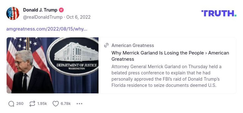 Post image from Donald Trump