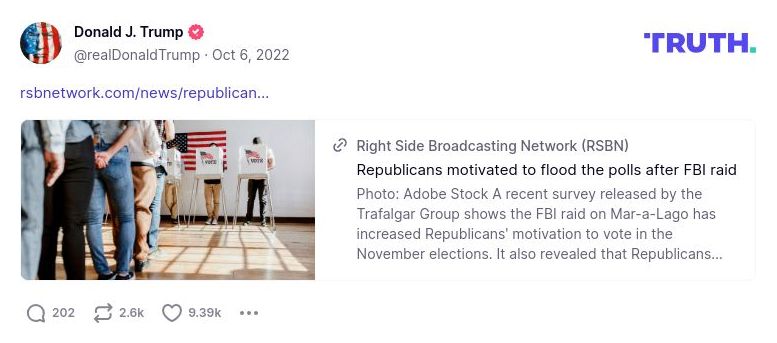 Post image from Donald Trump