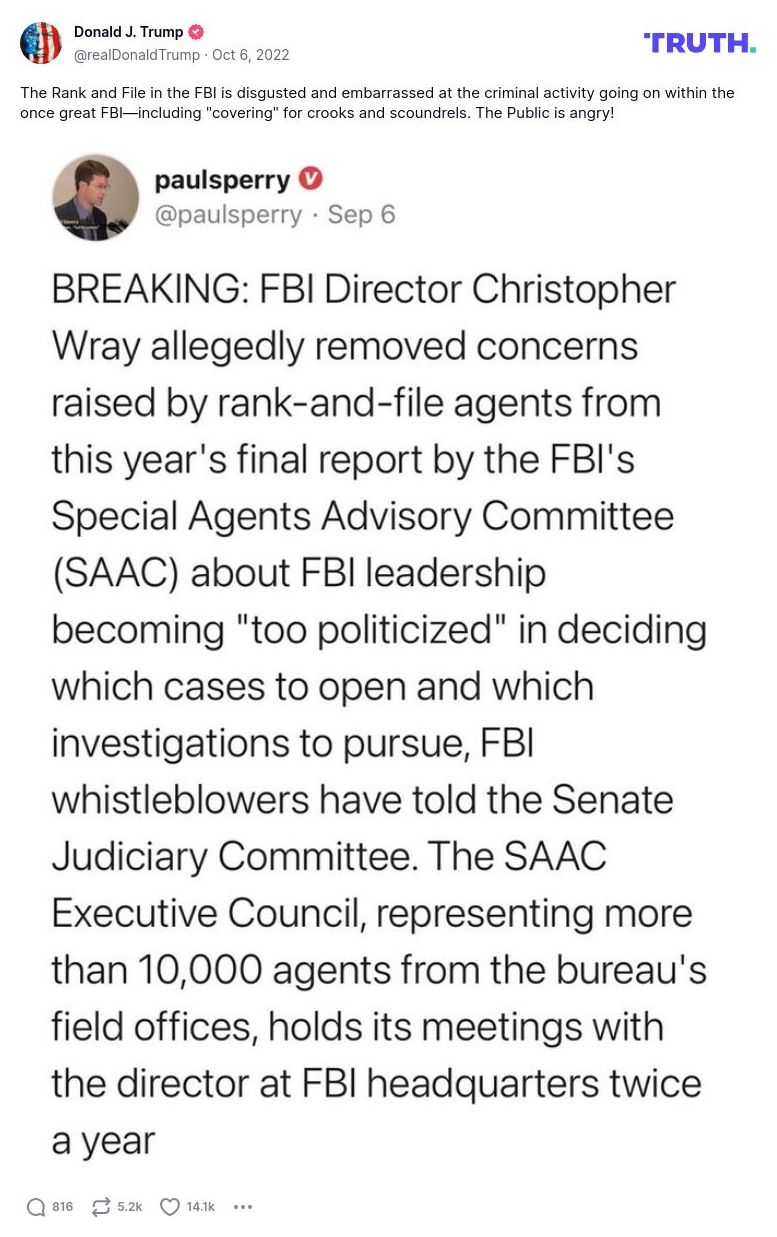 Post image from Donald Trump