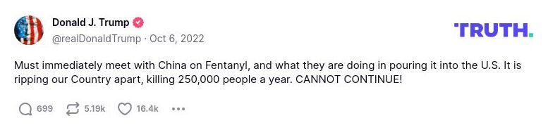 Post preview from Donald Trump