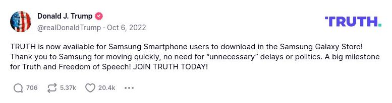 Post image from Donald Trump