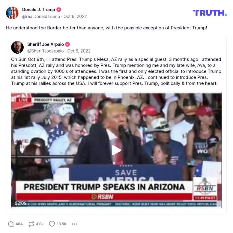 Post image from Donald Trump