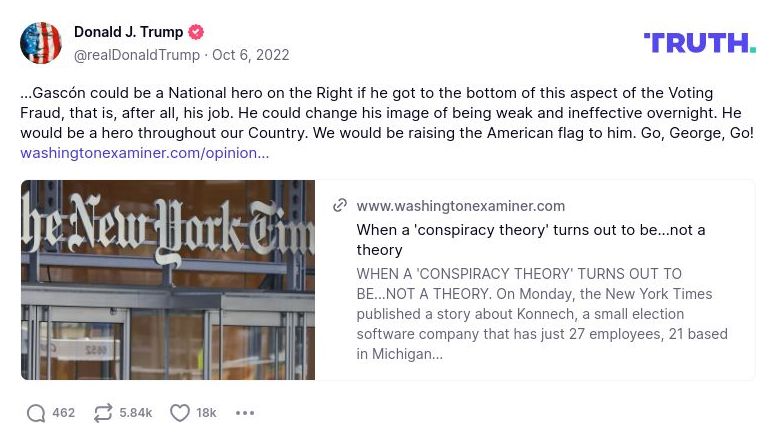 Post image from Donald Trump