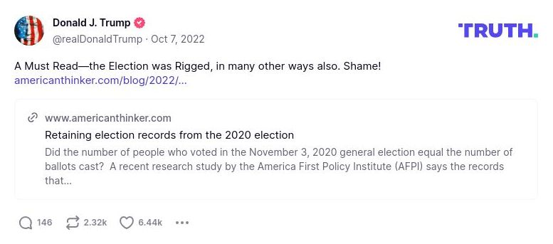 Post image from Donald Trump