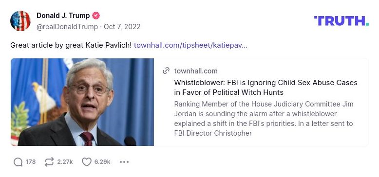 Post image from Donald Trump