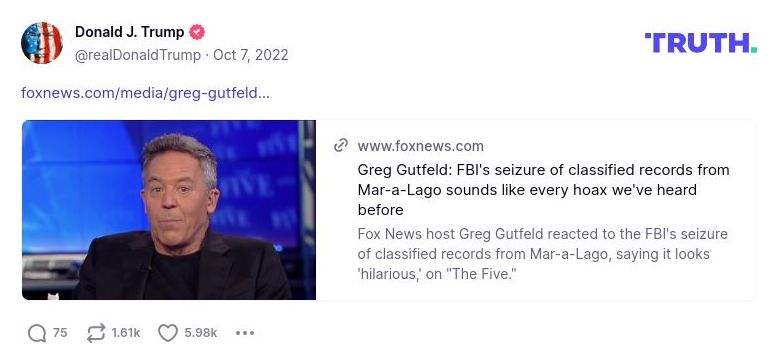 Post image from Donald Trump