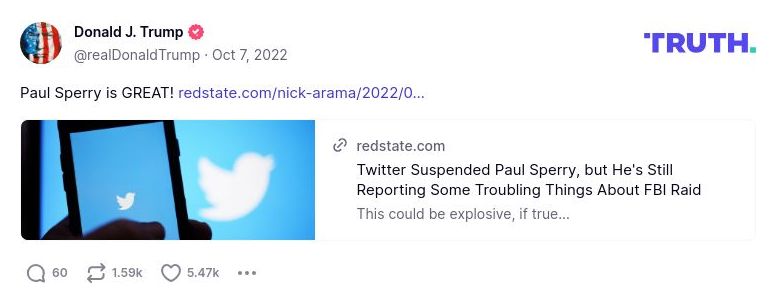 Post image from Donald Trump