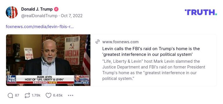 Post image from Donald Trump