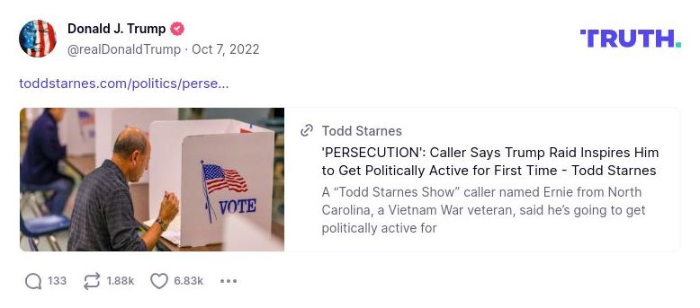 Post image from Donald Trump