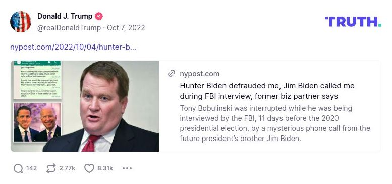 Post image from Donald Trump